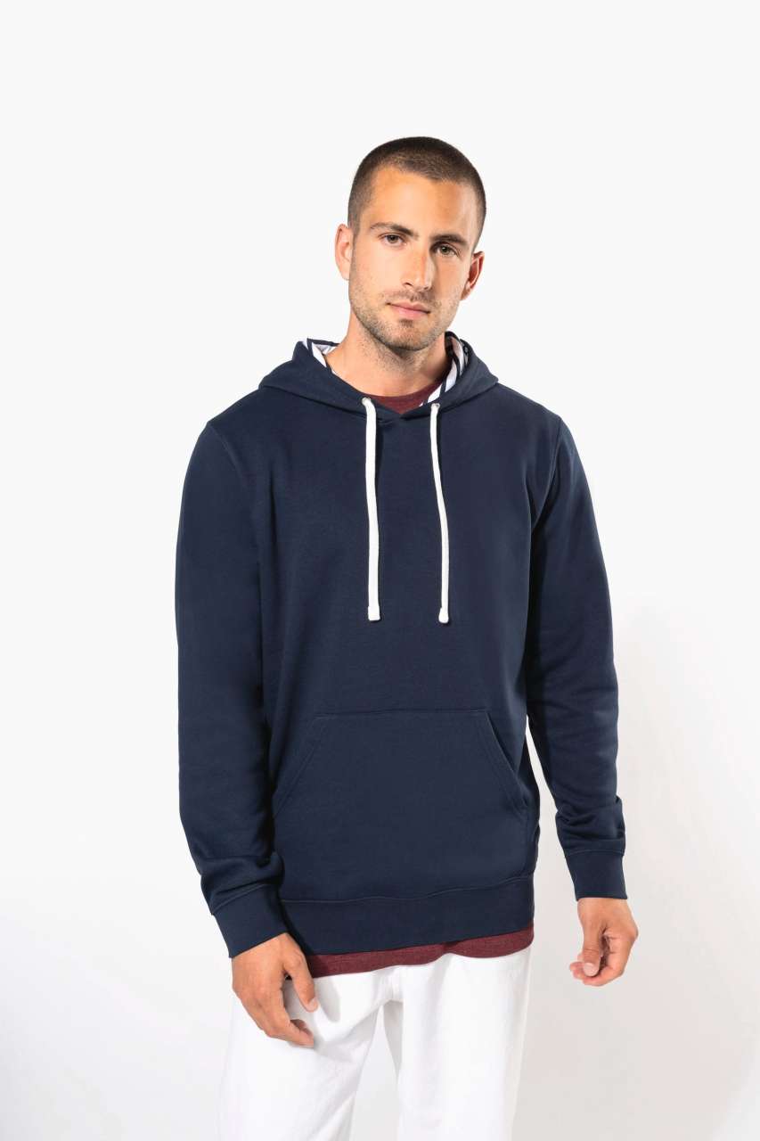 UNISEX CONTRAST PATTERNED HOODED SWEATSHIRT - Black/Mexican Skull - modelimageurl