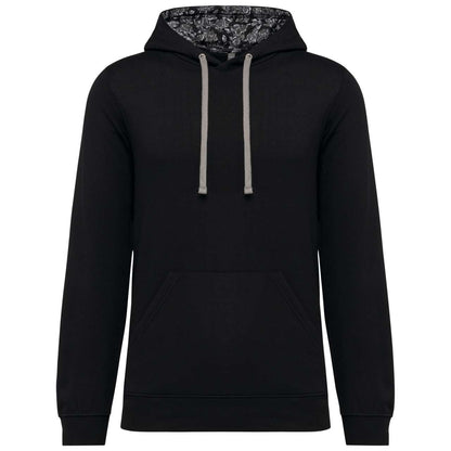 UNISEX CONTRAST PATTERNED HOODED SWEATSHIRT - Black/Mexican Skull - colorimageurl