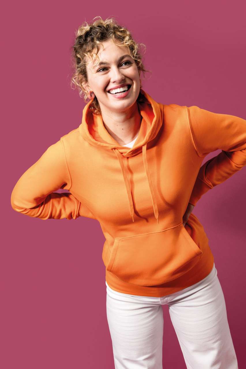 LADIES' ECO-FRIENDLY HOODED SWEATSHIRT - Black - modelimageurl