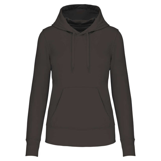 LADIES' ECO-FRIENDLY HOODED SWEATSHIRT - Dark Grey - colorimageurl