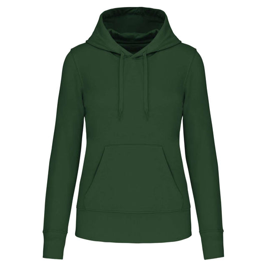 LADIES' ECO-FRIENDLY HOODED SWEATSHIRT - Forest Green - colorimageurl