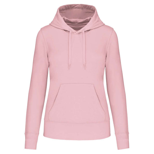 LADIES' ECO-FRIENDLY HOODED SWEATSHIRT - Pale Pink - colorimageurl
