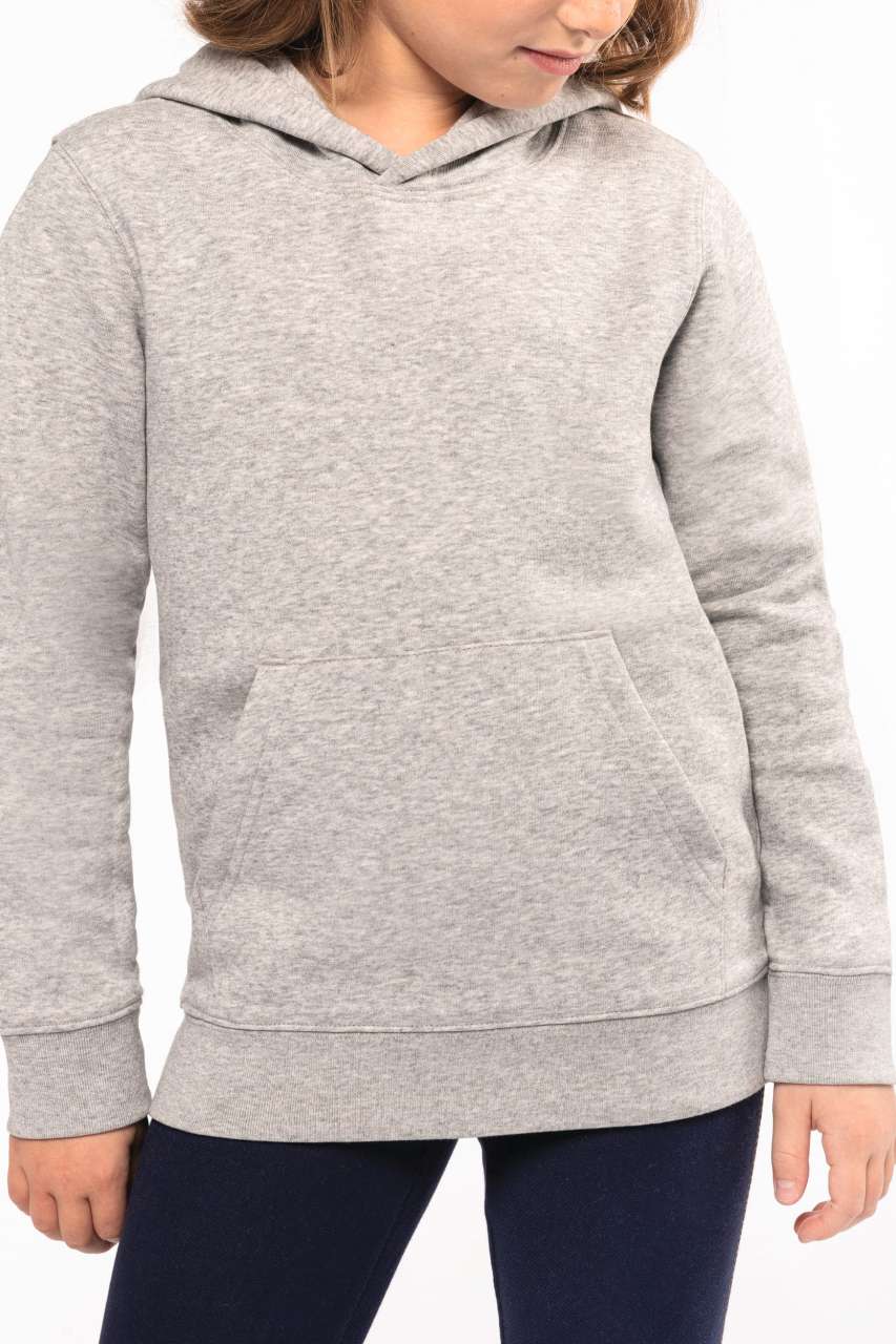 KIDS' ECO-FRIENDLY HOODED SWEATSHIRT - Black - modelimageurl