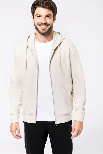 MEN'S ECO-FRIENDLY HOODED SWEATSHIRT WITH ZIP FASTENING - Black - modelimageurl