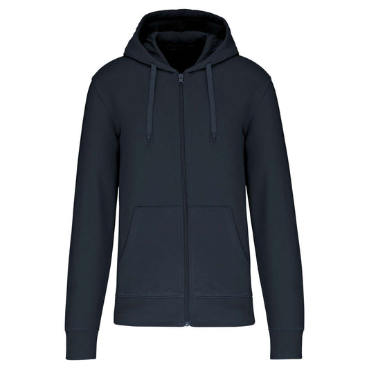MEN'S ECO-FRIENDLY HOODED SWEATSHIRT WITH ZIP FASTENING - Navy - colorimageurl