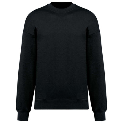 UNISEX OVERSIZED ECO-FRIENDLY CREW NECK SWEATSHIRT - Black - colorimageurl