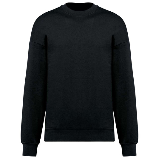 UNISEX OVERSIZED ECO-FRIENDLY CREW NECK SWEATSHIRT - Black - colorimageurl