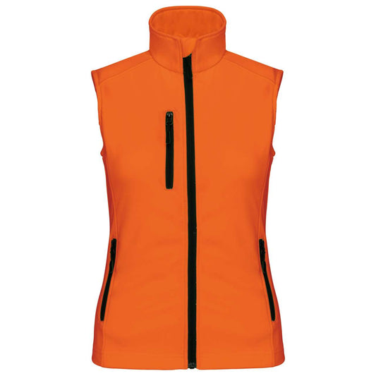 LADIES' SOFTSHELL BODYWARMER - Fluorescent Orange - Main
