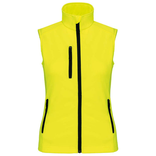 LADIES' SOFTSHELL BODYWARMER - Fluorescent Yellow - Main