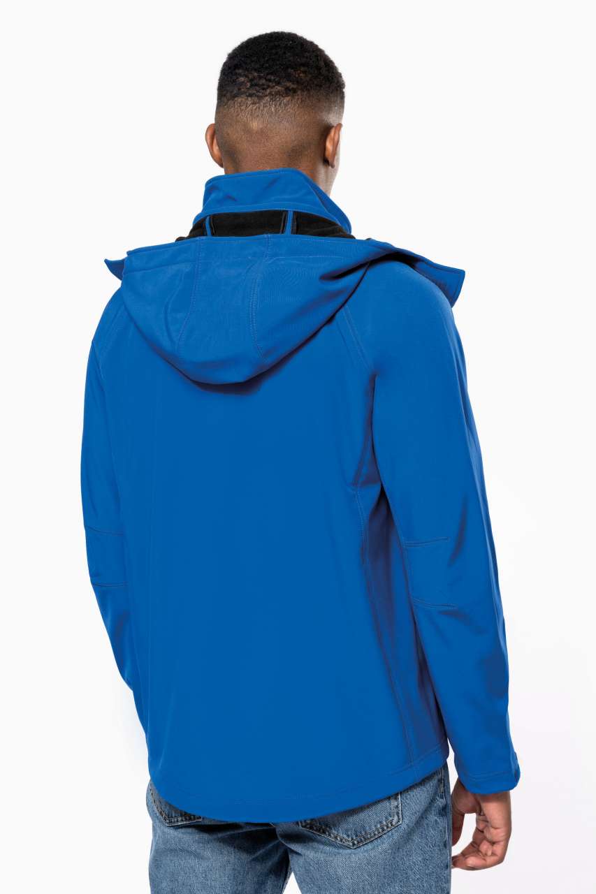 MEN'S DETACHABLE HOODED SOFTSHELL JACKET - Bottle Green - Additional