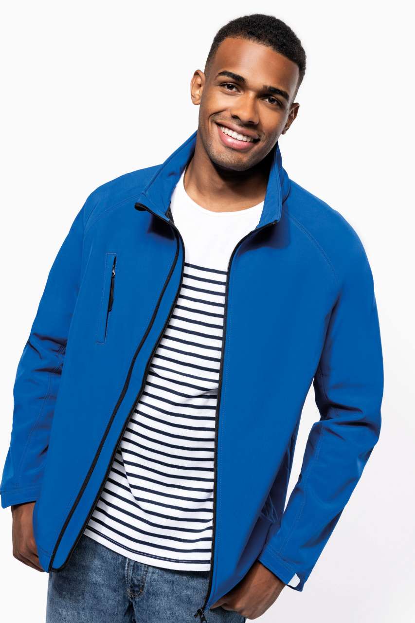 MEN'S DETACHABLE HOODED SOFTSHELL JACKET - Bottle Green - Additional