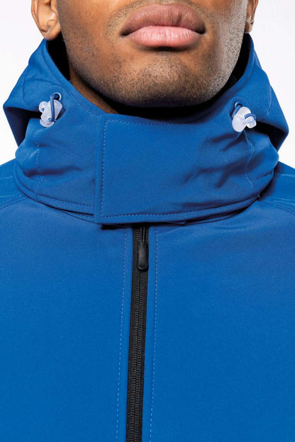 MEN'S DETACHABLE HOODED SOFTSHELL JACKET - Bottle Green - Additional