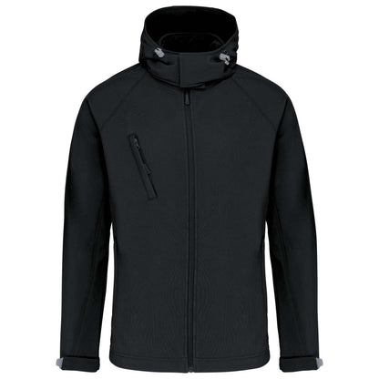 MEN'S DETACHABLE HOODED SOFTSHELL JACKET - Black - Additional