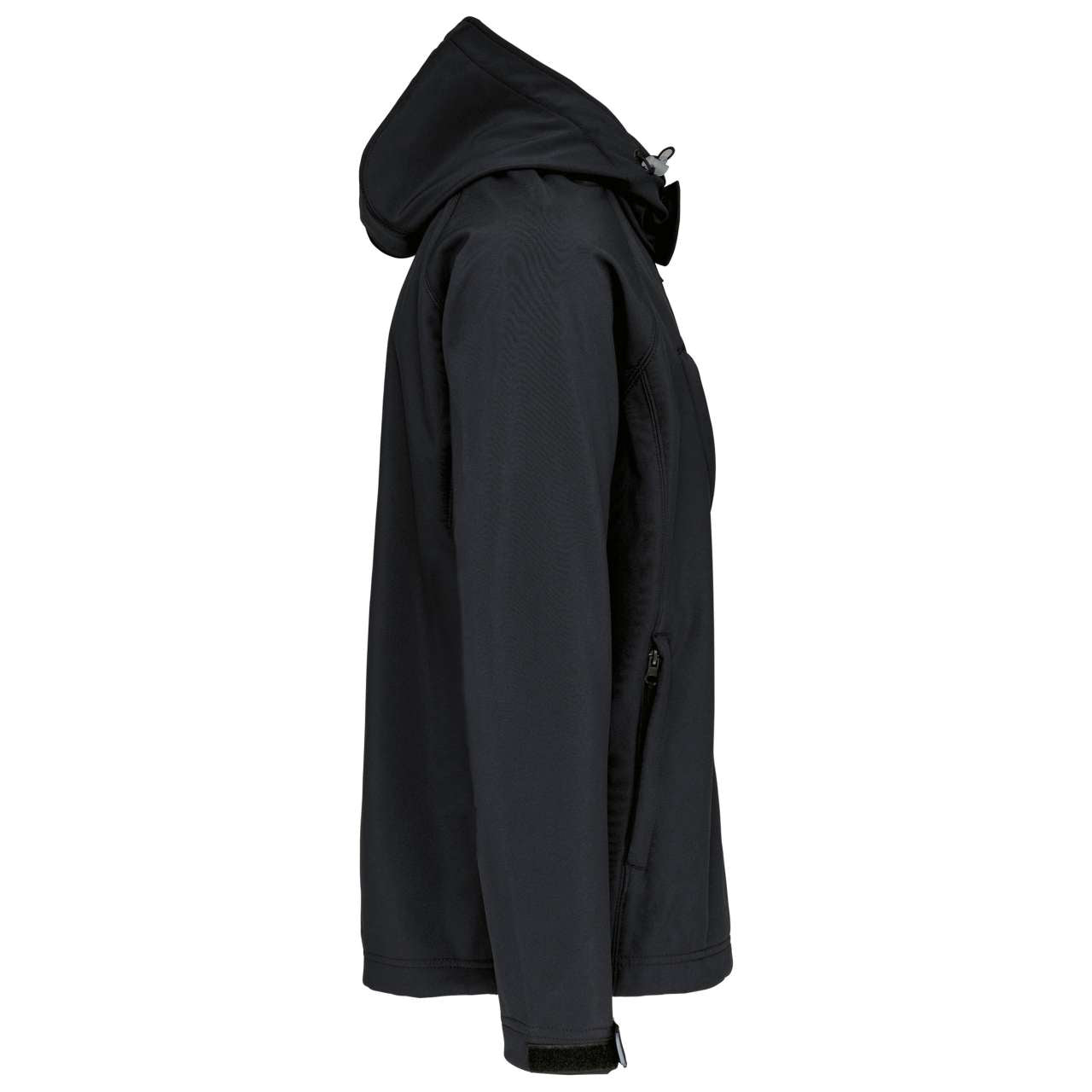 MEN'S DETACHABLE HOODED SOFTSHELL JACKET - Black - Additional