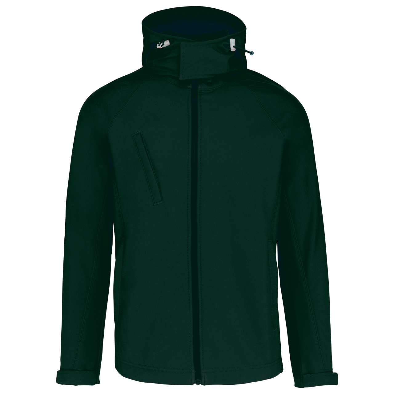 MEN'S DETACHABLE HOODED SOFTSHELL JACKET - Bottle Green - Additional