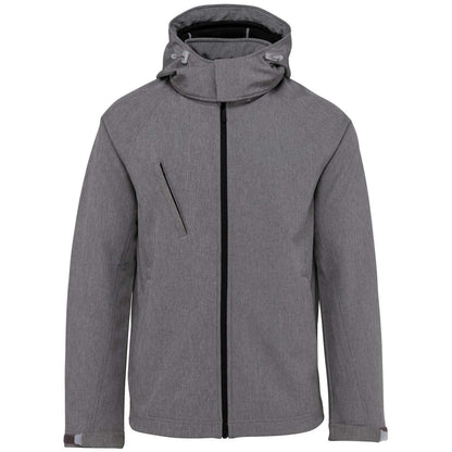 MEN'S DETACHABLE HOODED SOFTSHELL JACKET - Marl Grey - Additional