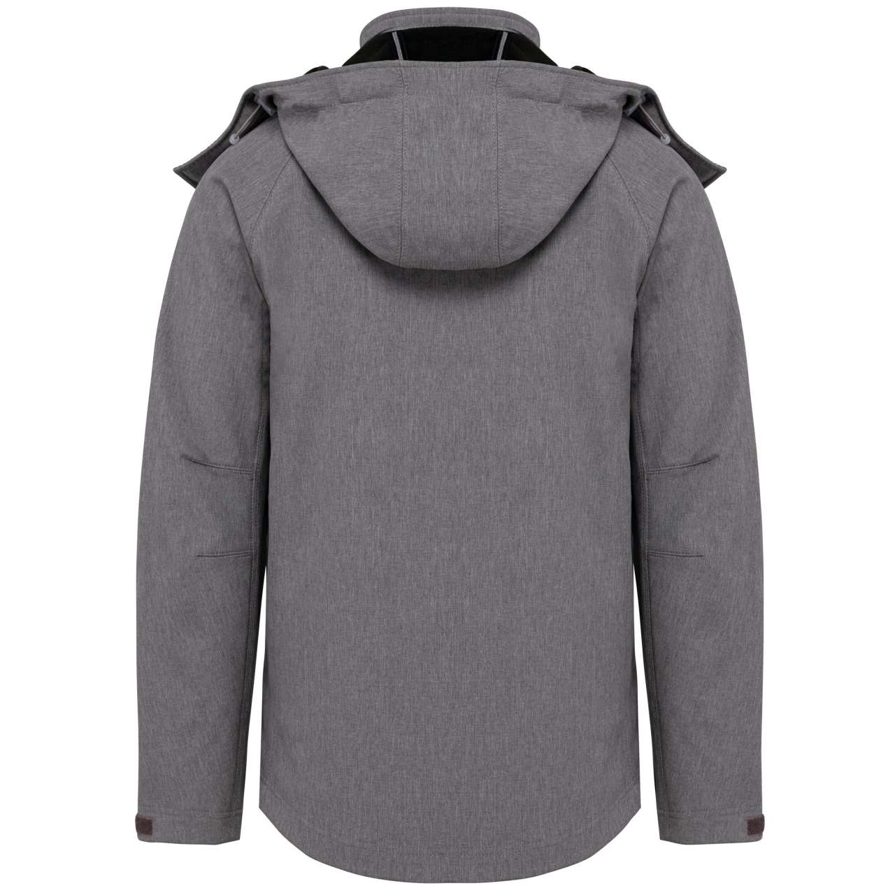 MEN'S DETACHABLE HOODED SOFTSHELL JACKET - Marl Grey - Main