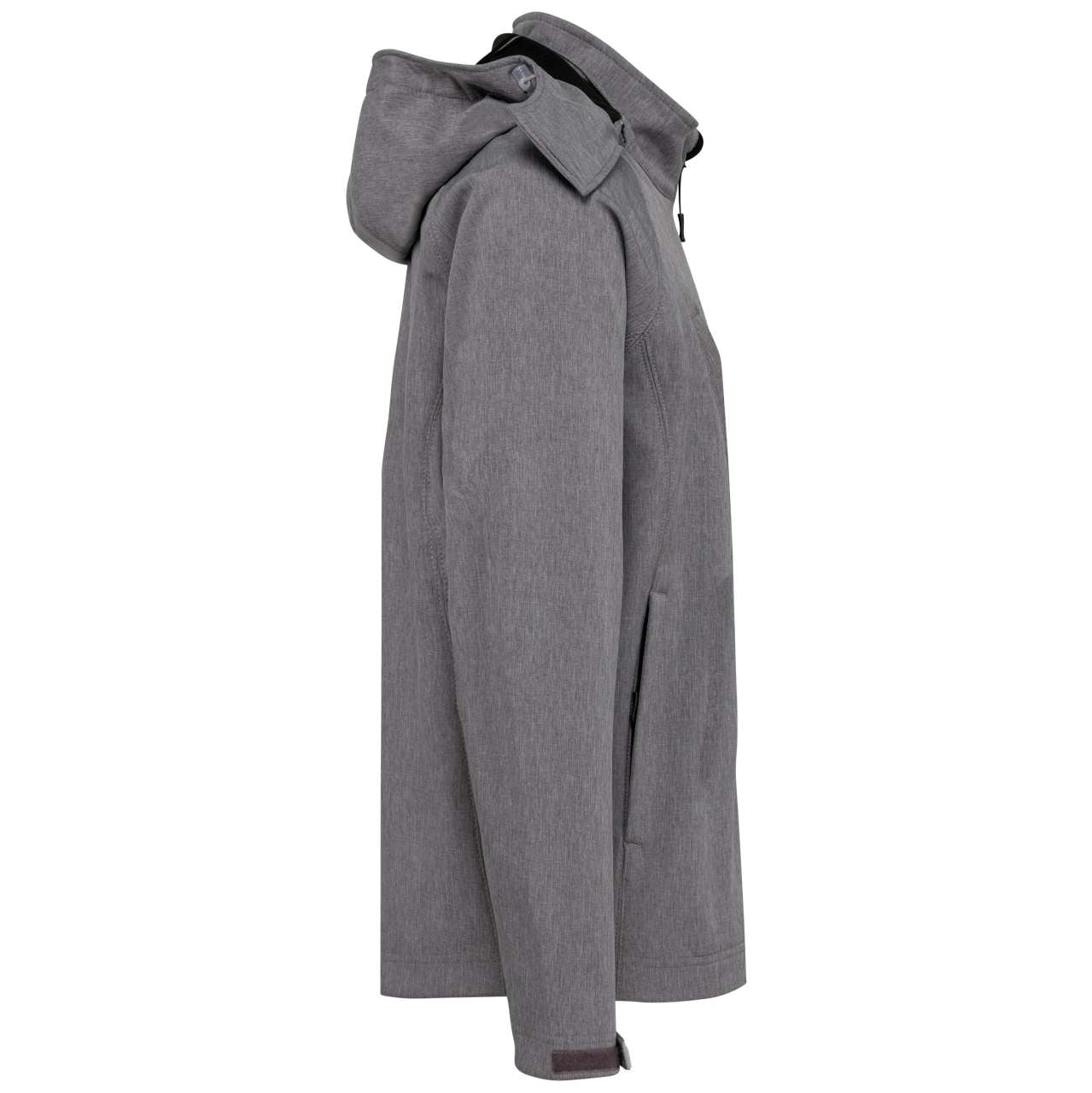 MEN'S DETACHABLE HOODED SOFTSHELL JACKET - Marl Grey - Additional