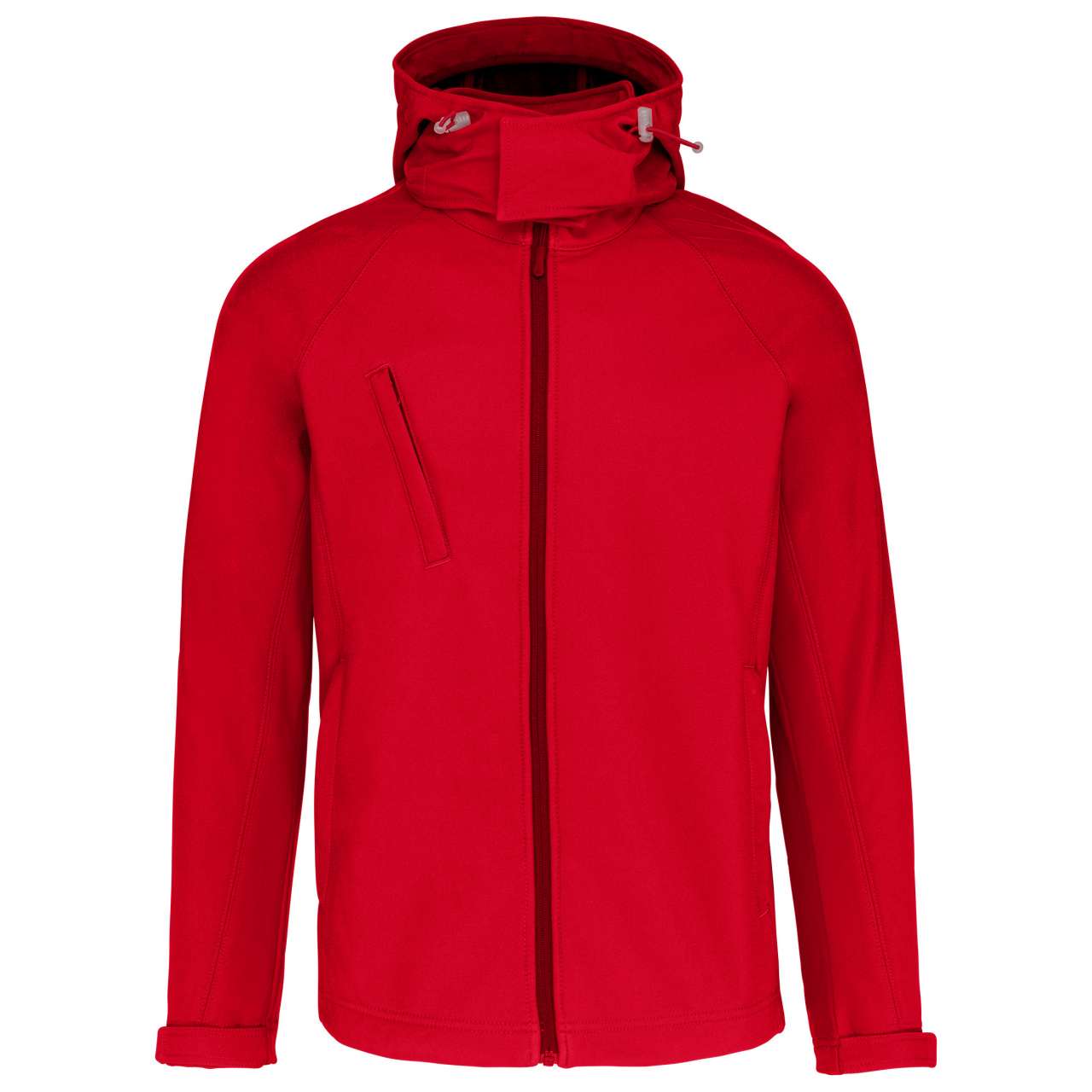 MEN'S DETACHABLE HOODED SOFTSHELL JACKET - Red - Additional