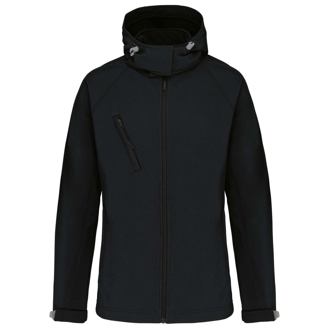 LADIES' DETACHABLE HOODED SOFTSHELL JACKET - Black - Additional