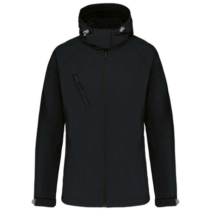 LADIES' DETACHABLE HOODED SOFTSHELL JACKET - Black - Additional