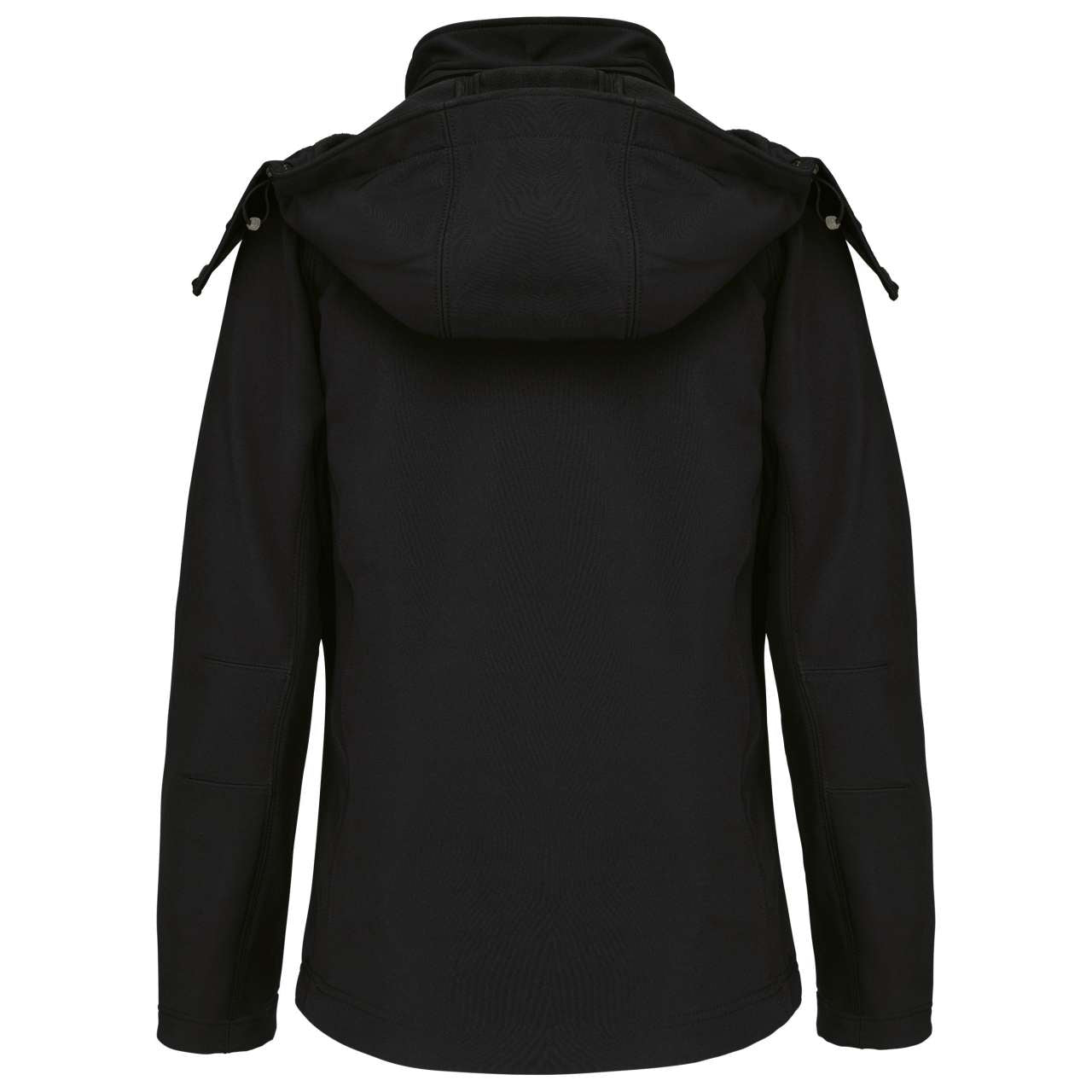 LADIES' DETACHABLE HOODED SOFTSHELL JACKET - Black - Main