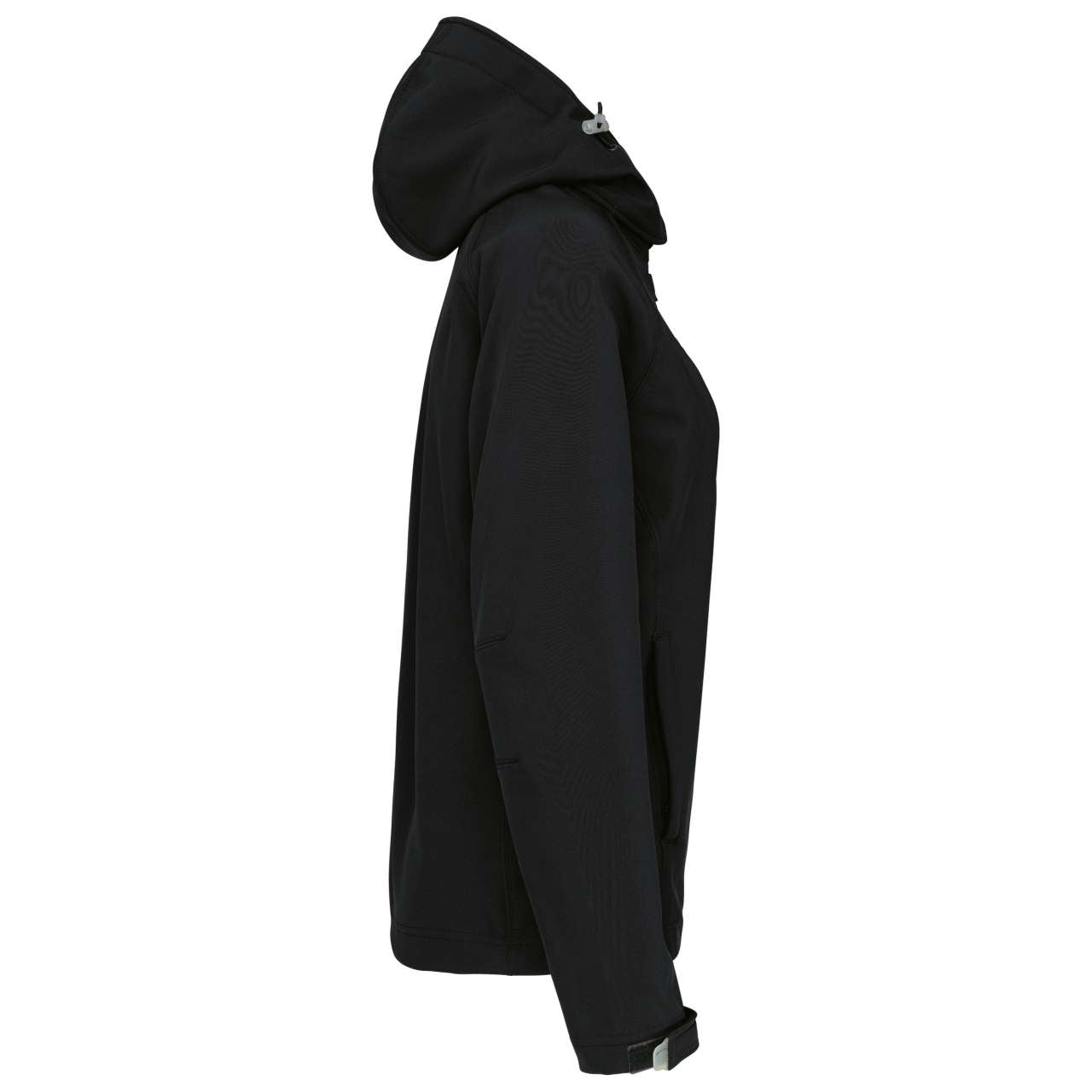 LADIES' DETACHABLE HOODED SOFTSHELL JACKET - Black - Additional