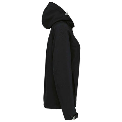 LADIES' DETACHABLE HOODED SOFTSHELL JACKET - Black - Additional
