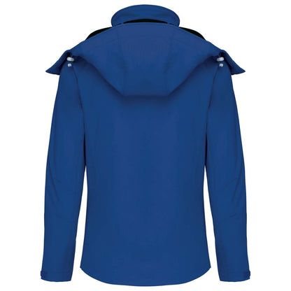 LADIES' DETACHABLE HOODED SOFTSHELL JACKET - Dark Royal Blue - Main