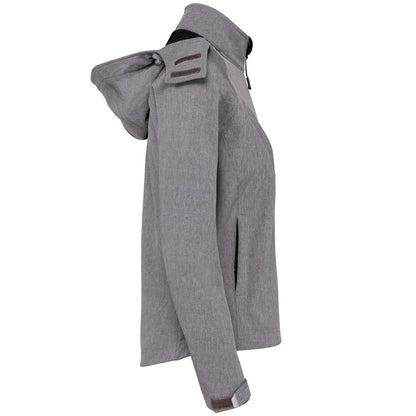 LADIES' DETACHABLE HOODED SOFTSHELL JACKET - Marl Grey - Additional