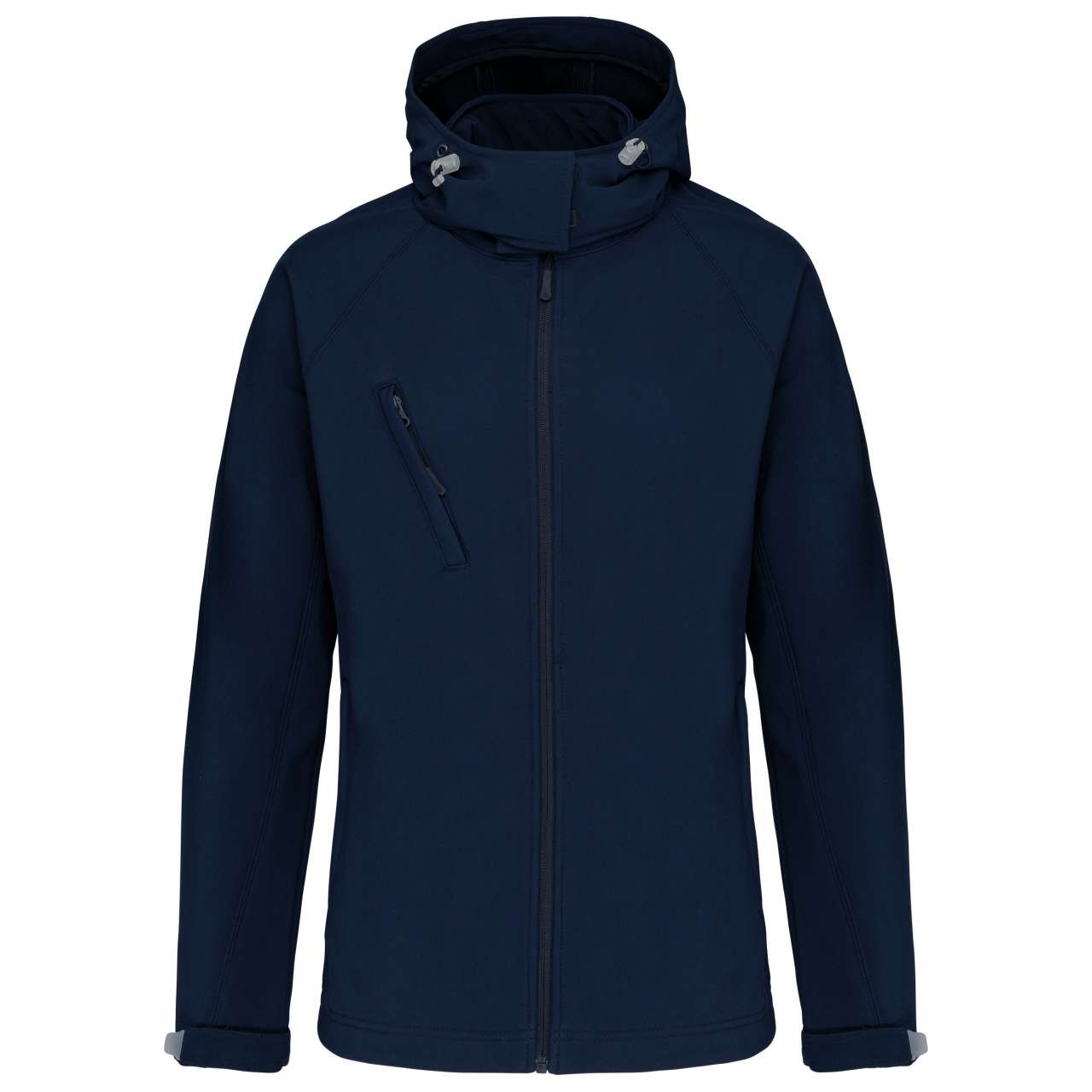 LADIES' DETACHABLE HOODED SOFTSHELL JACKET - Navy - Additional