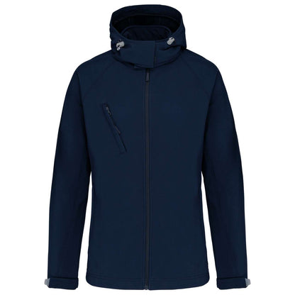 LADIES' DETACHABLE HOODED SOFTSHELL JACKET - Navy - Additional