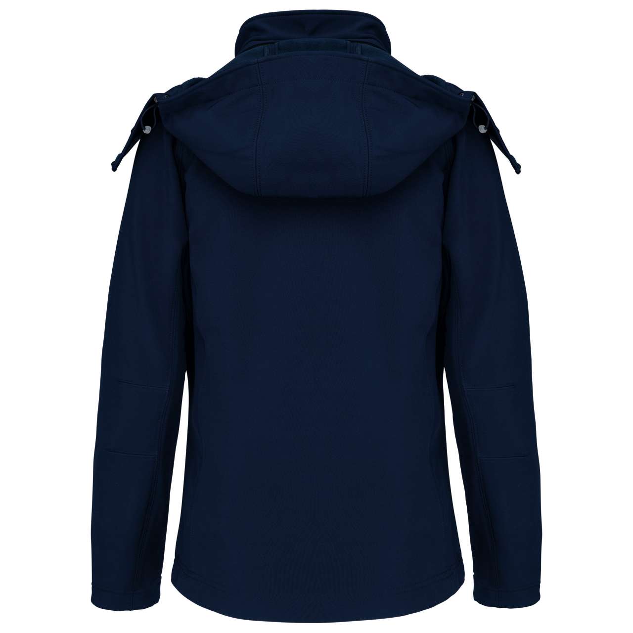 LADIES' DETACHABLE HOODED SOFTSHELL JACKET - Navy - Main