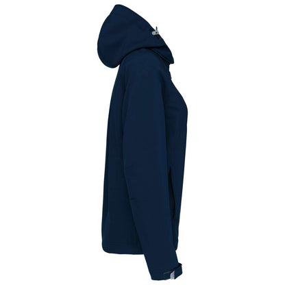 LADIES' DETACHABLE HOODED SOFTSHELL JACKET - Navy - Additional