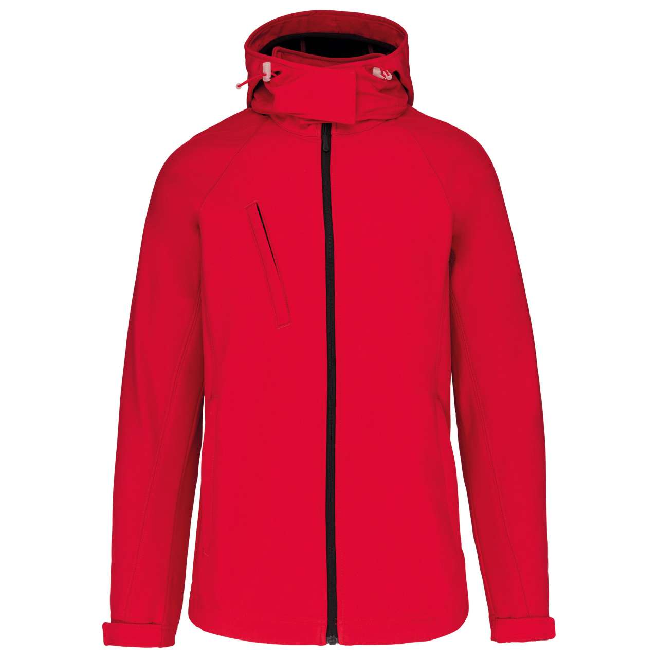 LADIES' DETACHABLE HOODED SOFTSHELL JACKET - Red - Additional