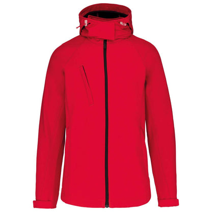 LADIES' DETACHABLE HOODED SOFTSHELL JACKET - Red - Additional