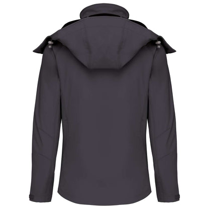 LADIES' DETACHABLE HOODED SOFTSHELL JACKET - Titanium - Main