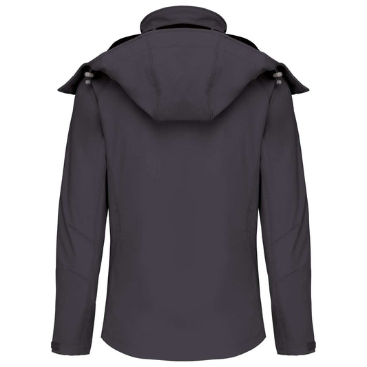 LADIES' DETACHABLE HOODED SOFTSHELL JACKET - Titanium - Main