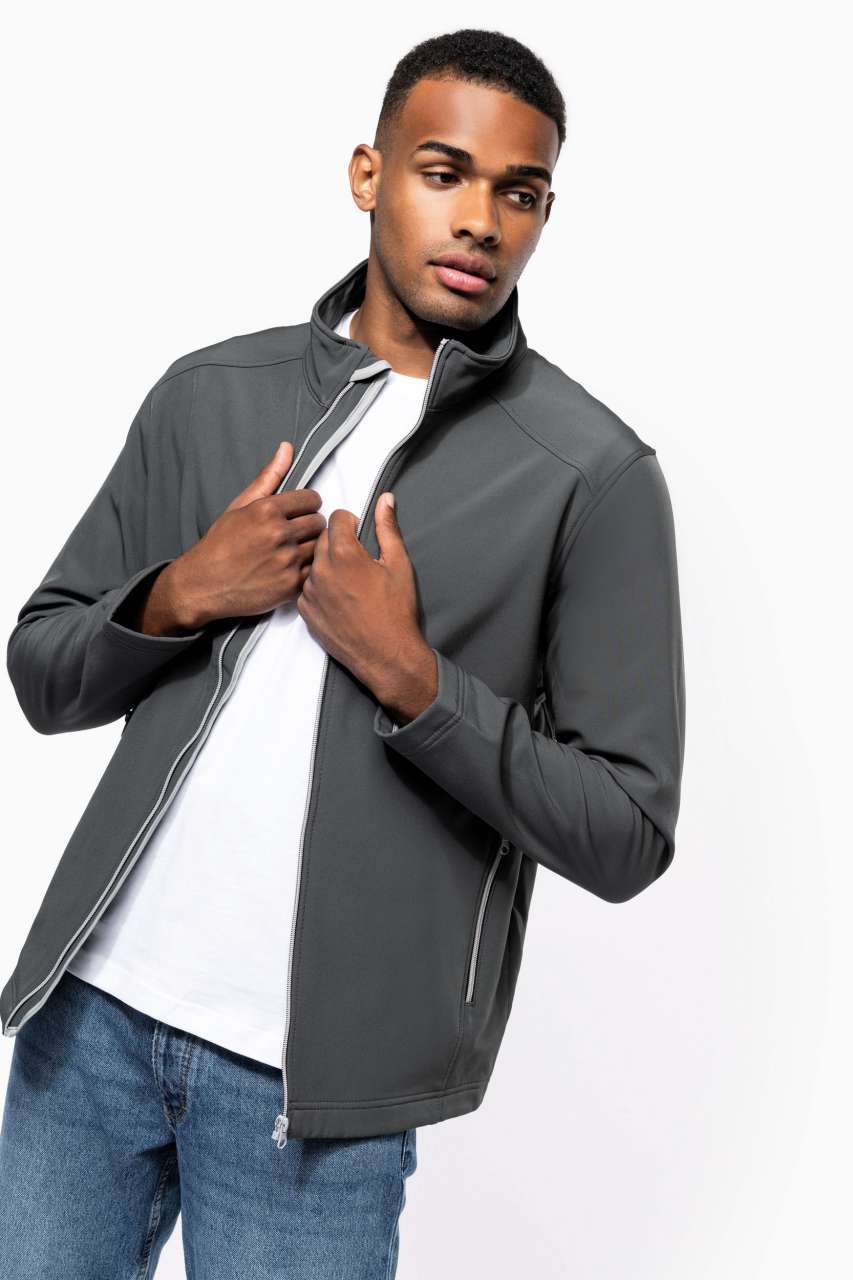 MEN’S 2-LAYER SOFTSHELL JACKET - Black - Additional