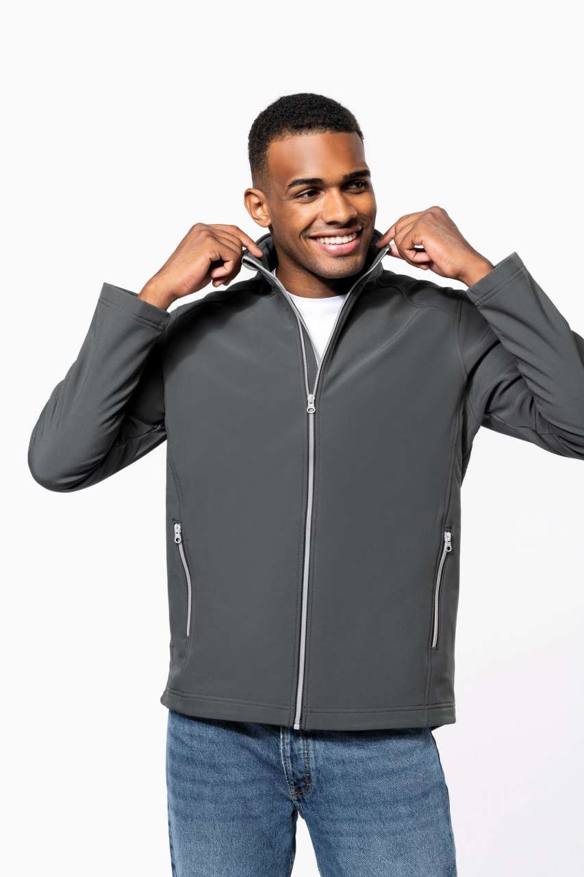 MEN’S 2-LAYER SOFTSHELL JACKET - Black - Model