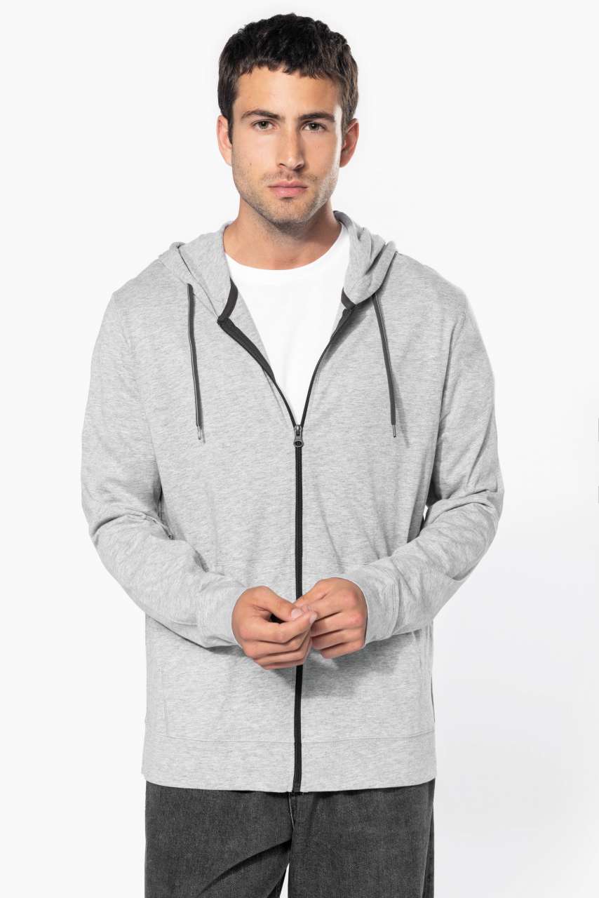 LIGHTWEIGHT COTTON HOODED SWEATSHIRT - Black - Additional