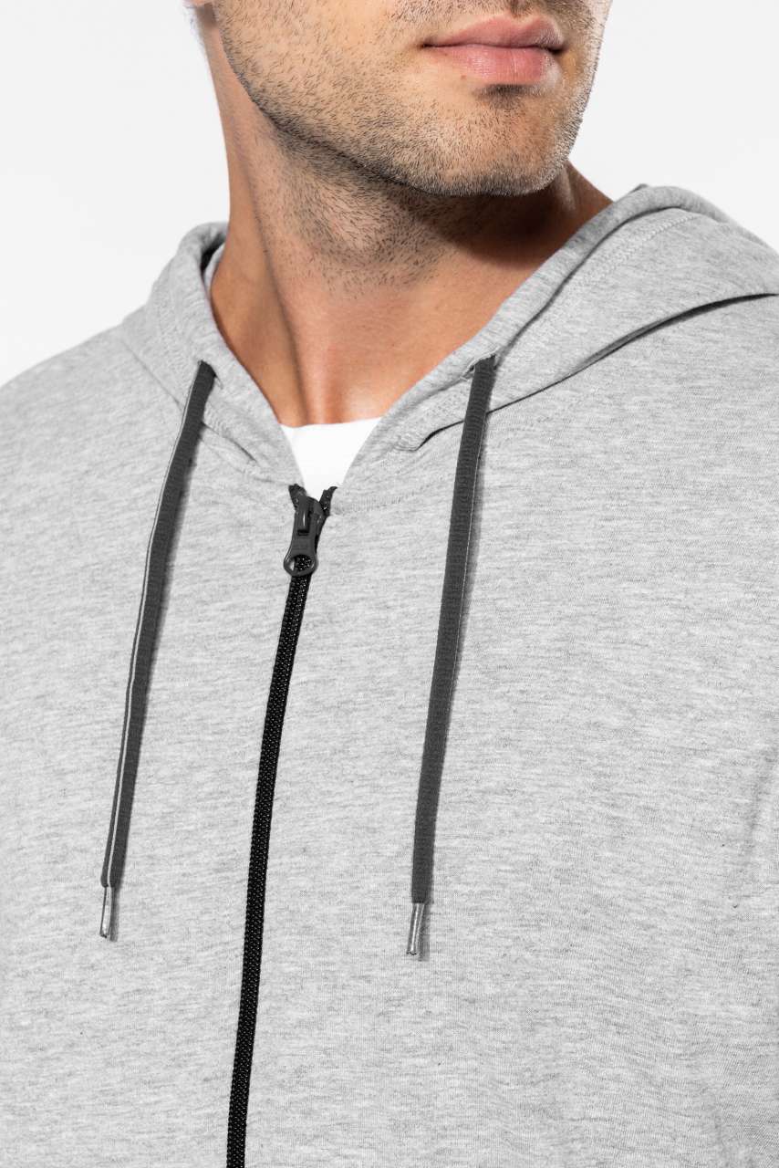 LIGHTWEIGHT COTTON HOODED SWEATSHIRT - Black - Additional
