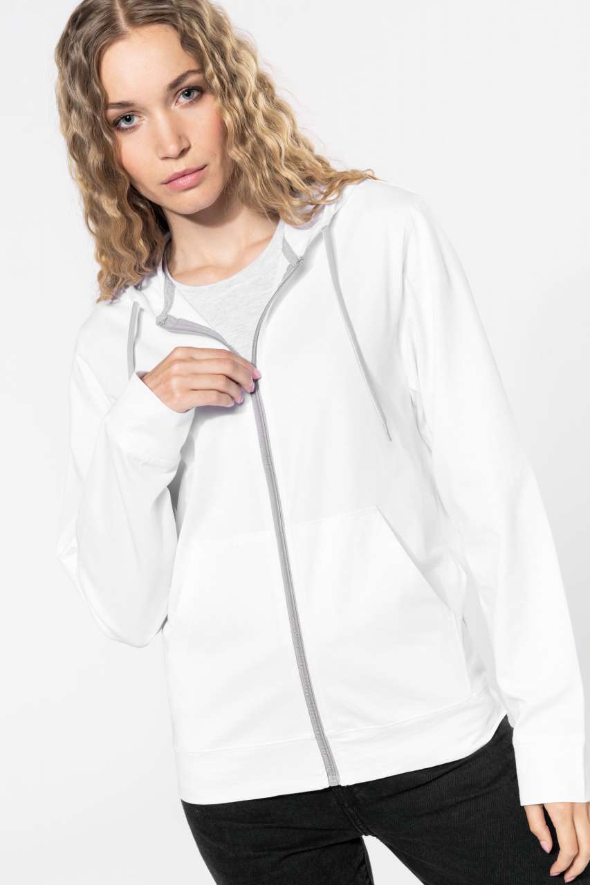 LIGHTWEIGHT COTTON HOODED SWEATSHIRT - Black - Additional