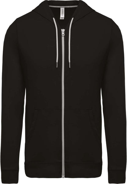LIGHTWEIGHT COTTON HOODED SWEATSHIRT - Black - Main
