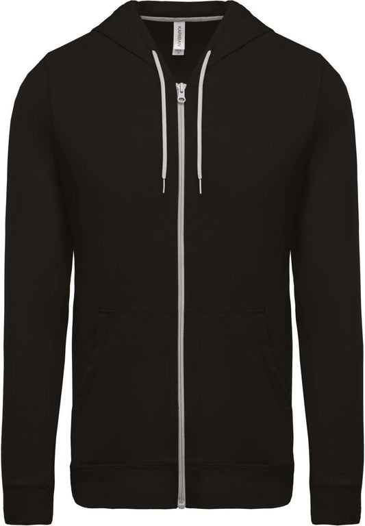 LIGHTWEIGHT COTTON HOODED SWEATSHIRT - Black - Main