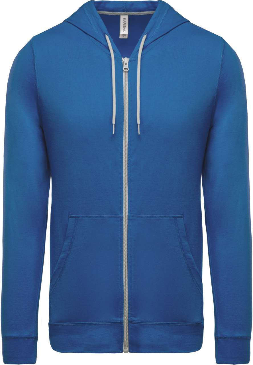 LIGHTWEIGHT COTTON HOODED SWEATSHIRT - Light Royal Blue - Main