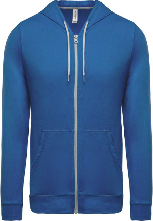 LIGHTWEIGHT COTTON HOODED SWEATSHIRT - Light Royal Blue - Main