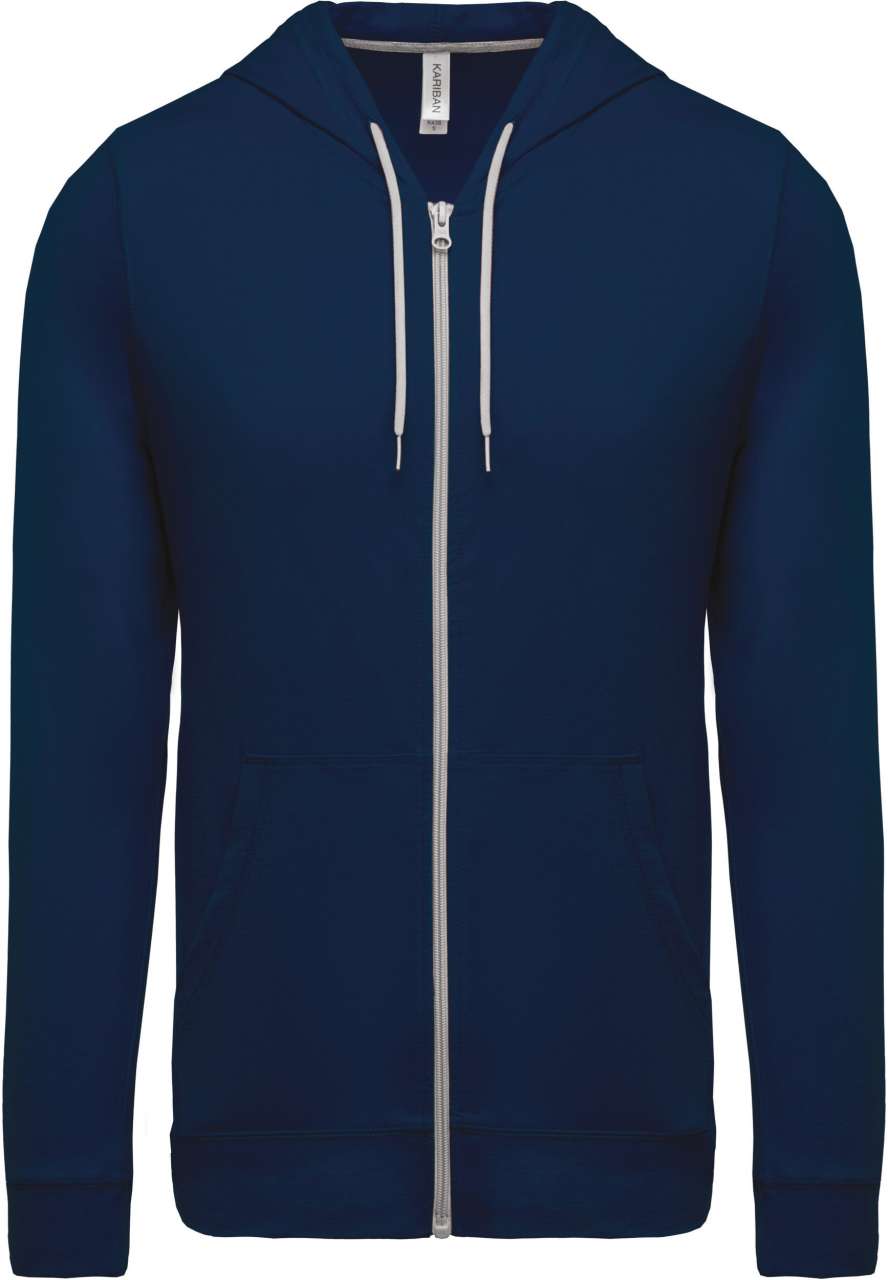 LIGHTWEIGHT COTTON HOODED SWEATSHIRT - Navy - Main