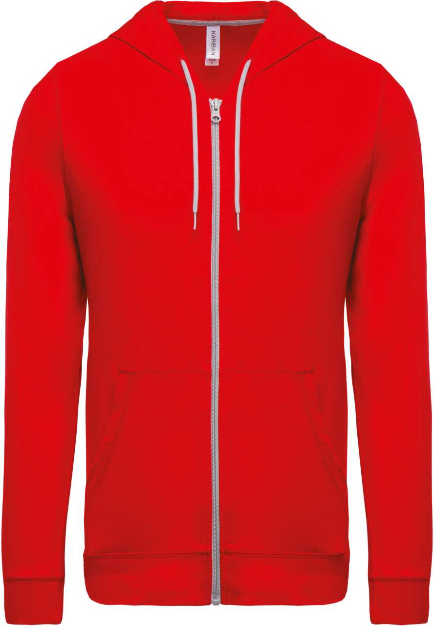LIGHTWEIGHT COTTON HOODED SWEATSHIRT - Red - Main