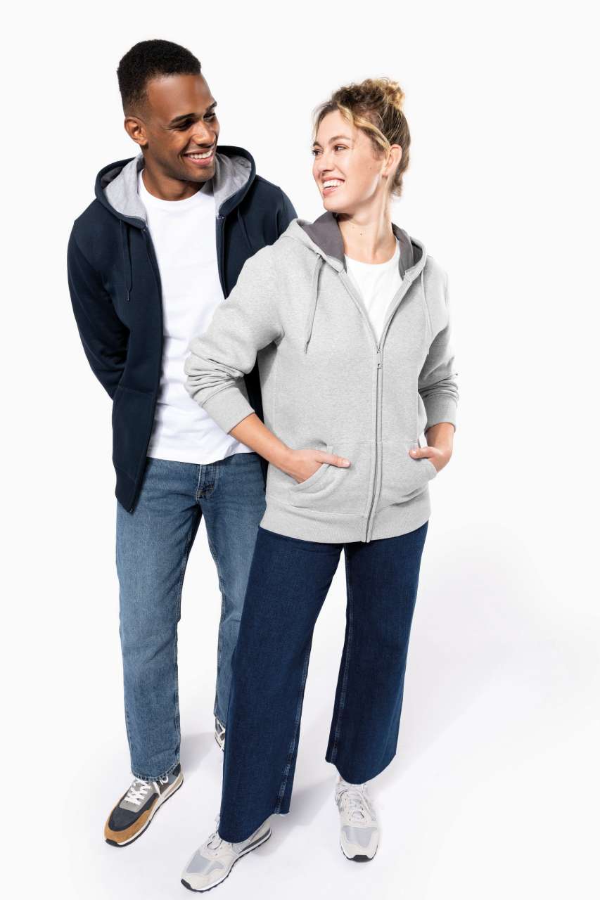 FULL ZIP HOODED SWEATSHIRT - White - Additional